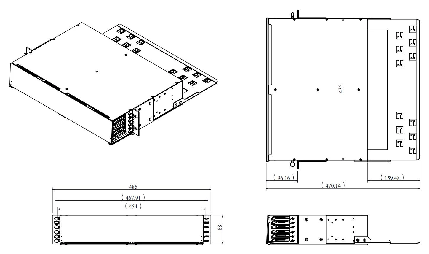 2U High Density Fiber Enclosure With Cassettes-3