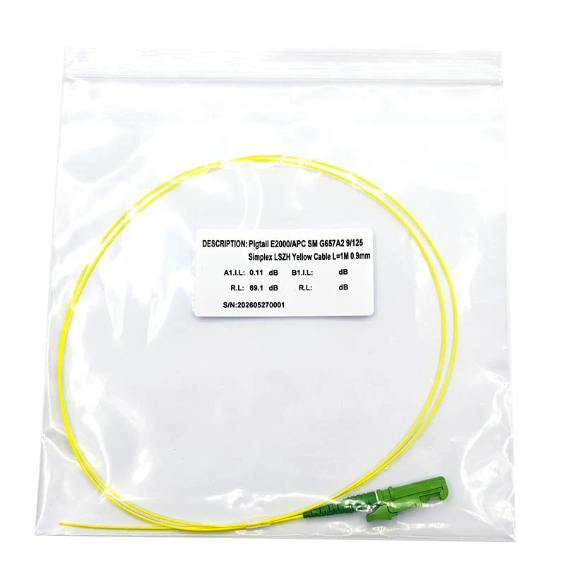 E2000/APC SM G657A2 Simplex LSZH Yellow Pigtail