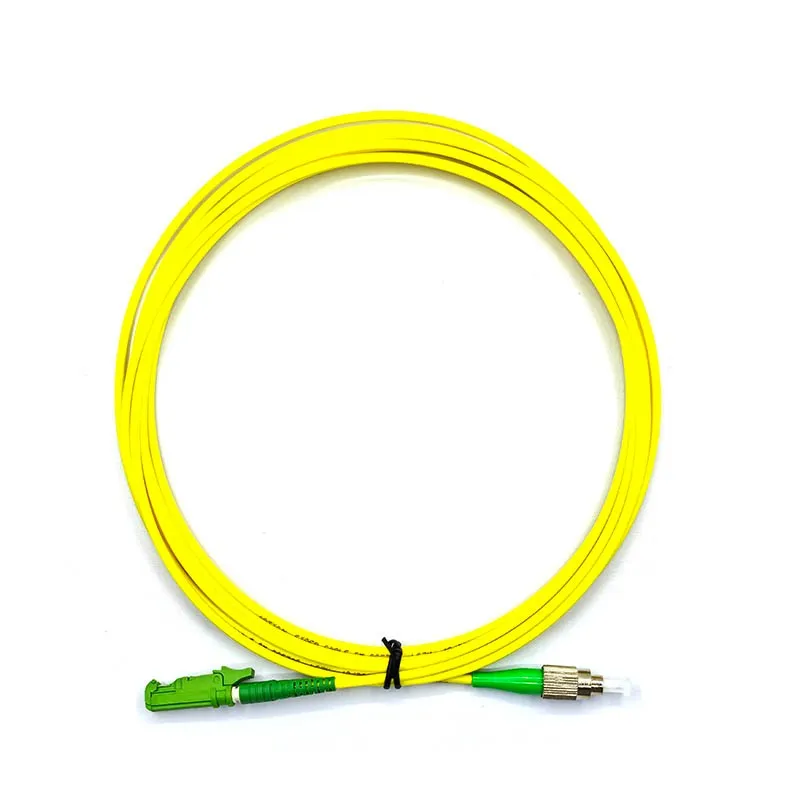 E2000/APC To FC/APC Single Mode Fiber Patch Cable, G.657.A2, LSZH Yellow, 3.0mm, 4m