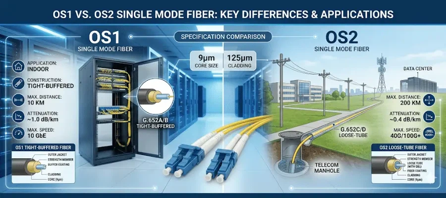 OS1 vs OS2 Fiber: Key Differences, Attenuation, Distance & Selection Guide