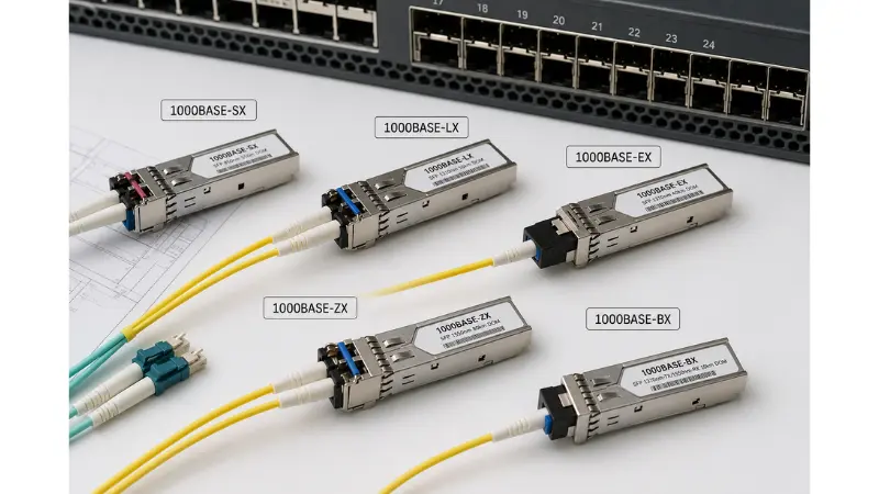1000BASE-SX vs 1000BASE-LX, EX, ZX and BX SFP: How to Choose the Right 1G Fiber Module