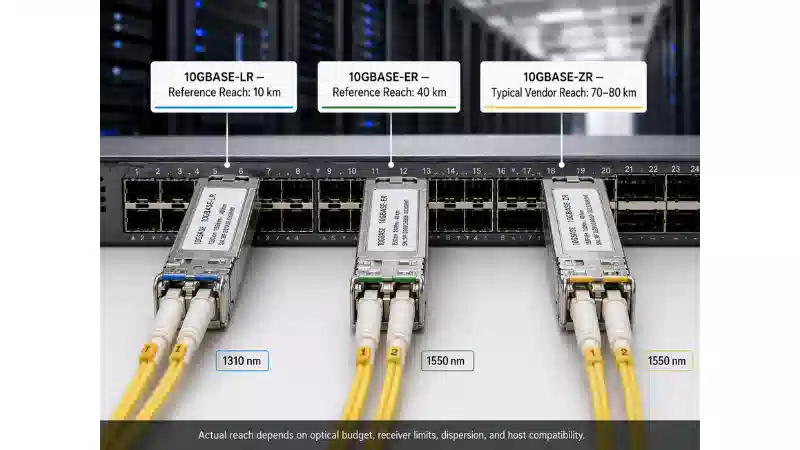 10G Single-Mode SFP+ Modules: LR, ER, and ZR Specifications