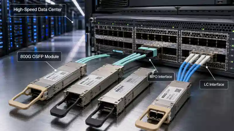 800G OSFP Module Guide: Types, Cabling, Breakout, and Compatibility