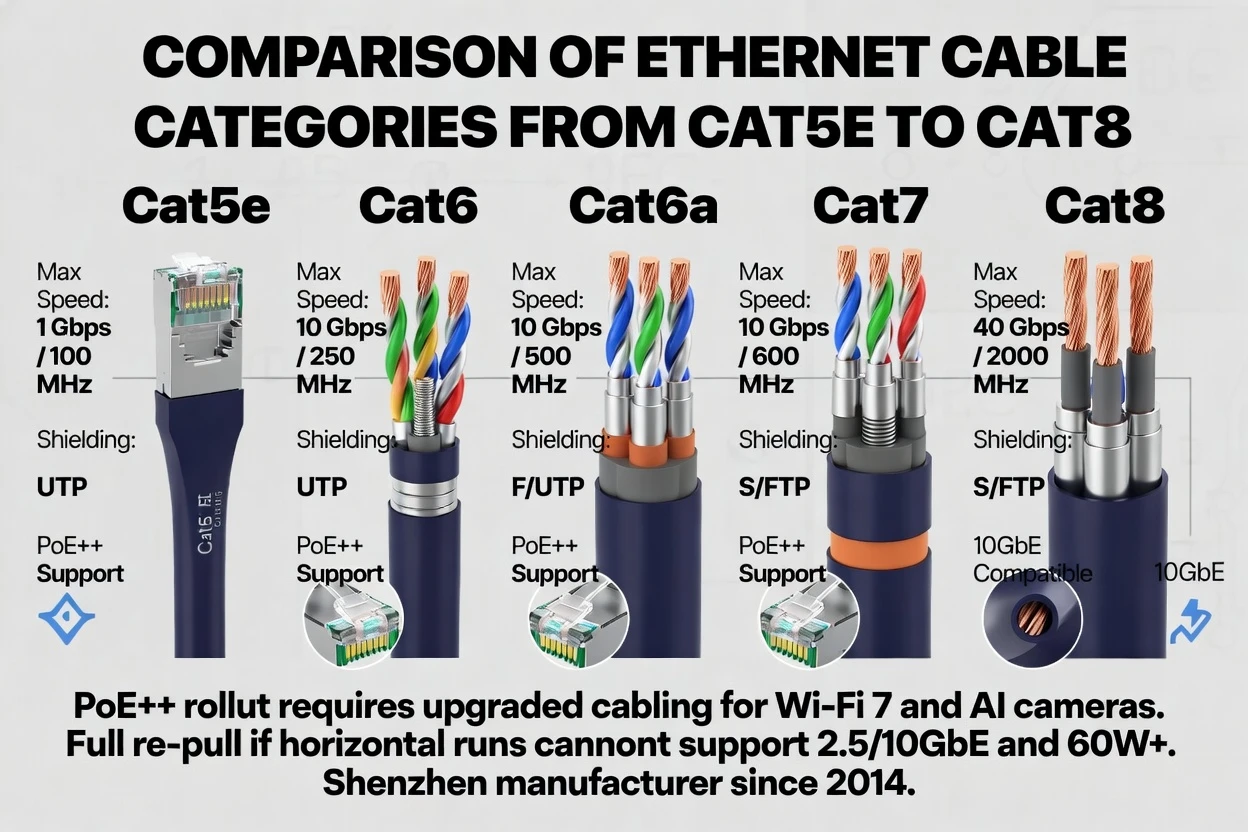 Ethernet Cable Categories: Cat5 to Cat8 Complete Overview