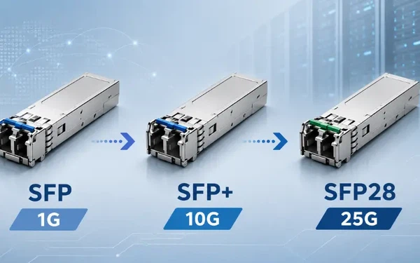 SFP, SFP plus, and SFP28 modules compared by network speed from 1G to 25G SFP, SFP plus, and SFP28 modules compared by network speed from 1G to 25G