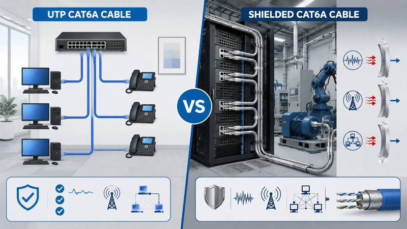 Shielded Cat6a vs UTP Cat6a comparison Shielded Cat6a vs UTP Cat6a comparison