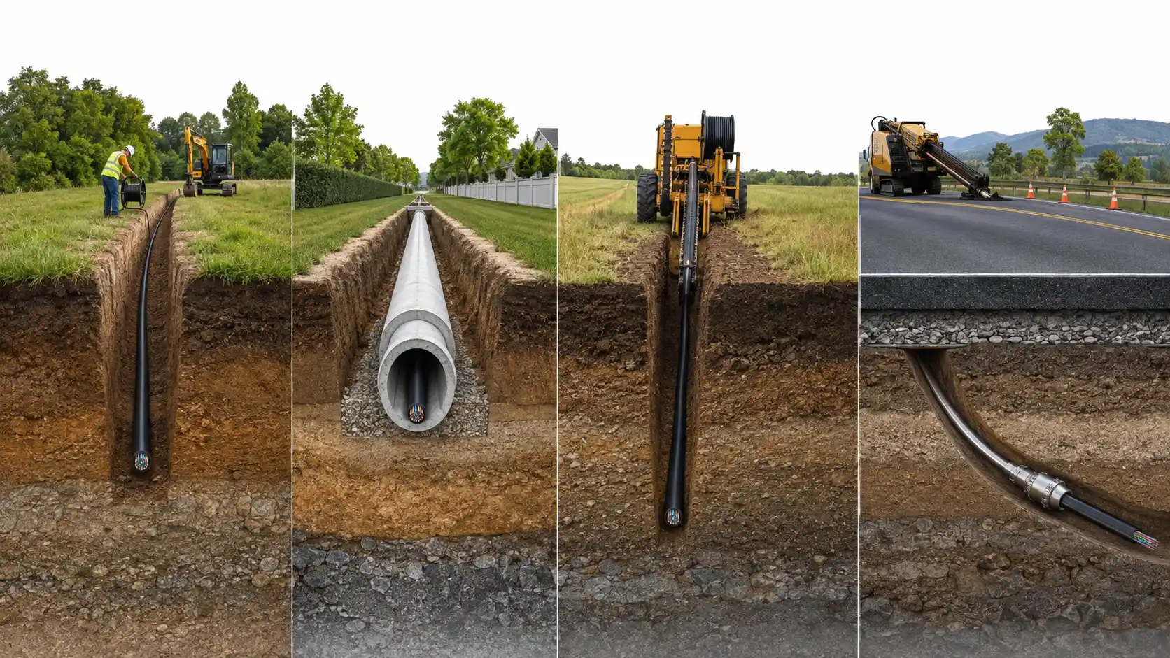 Underground fiber installation methods Underground fiber installation methods