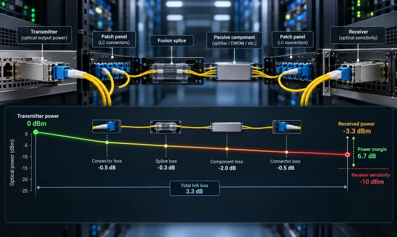 Fiber optic link budget calculation Fiber optic link budget calculation