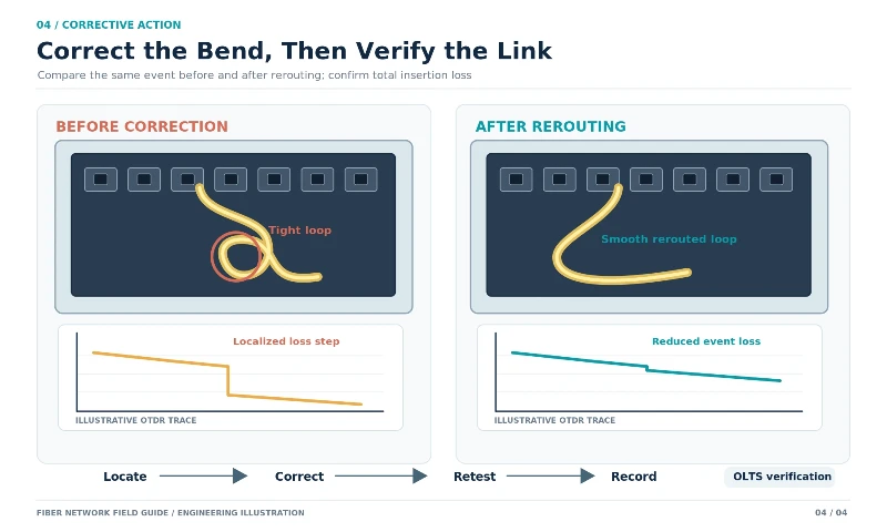 fiber-bend-loss-repair-otdr-verification fiber-bend-loss-repair-otdr-verification