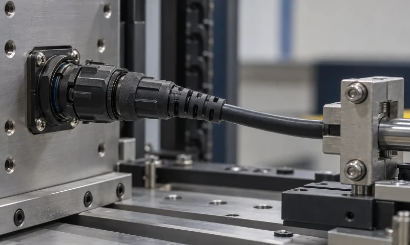 Side pull test on a mated fiber optic connector and adaptor Side pull test on a mated fiber optic connector and adaptor