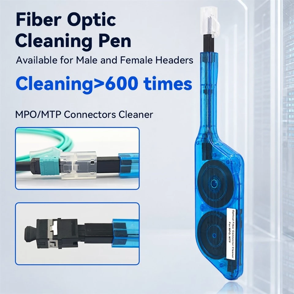 MPO MTP fiber optic connector cleaning pen for male and female connectors