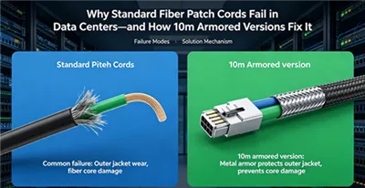 Why Standard Fiber Patch Cords Fail in Data Centers—and How 10m Armored Versions Fix It