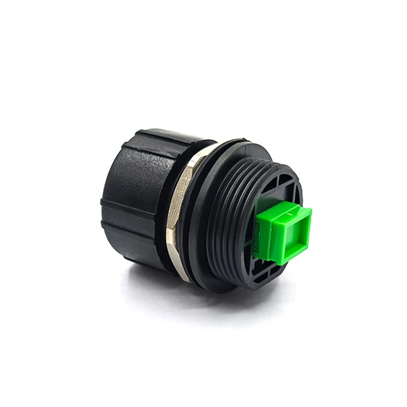 Panel mount ODVA waterproof fiber optic connector with SC APC adapter