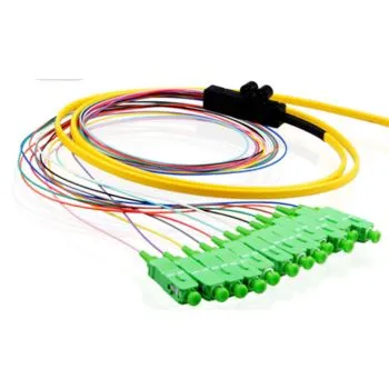12 Color Fiber Optic Ribbon Pigtail Twelvepack Colored SC/UPC APC Bundle Pigtail